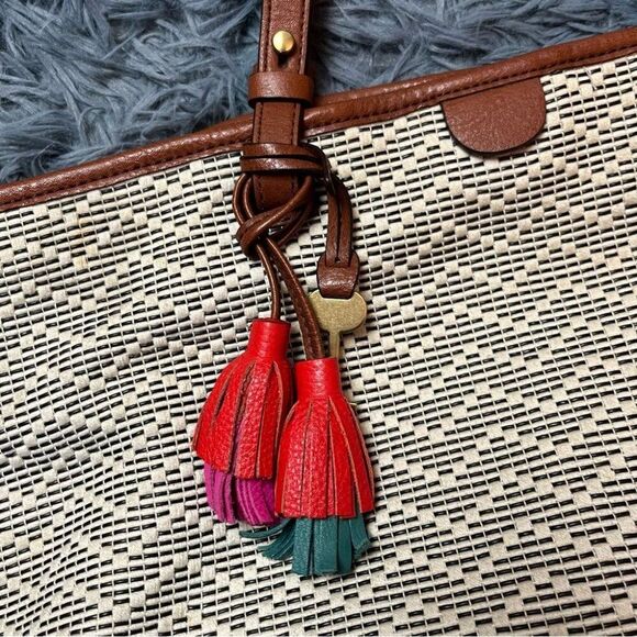 Women Fossil Rachel Bag Tote w Bag Charm - Picture 3 of 8